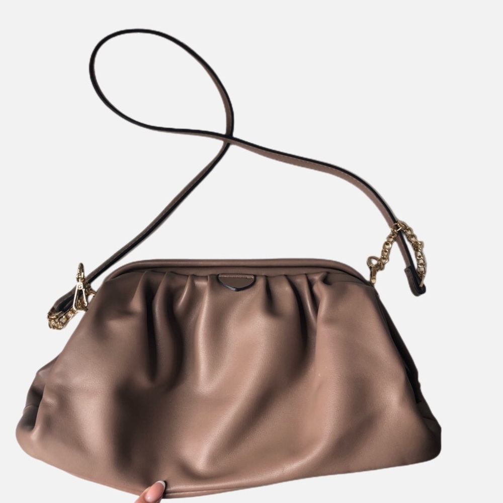 ‘A New Day’ • Periwinkle Dumpling Crossbody Purse, Gold Chain